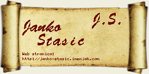 Janko Stašić vizit kartica